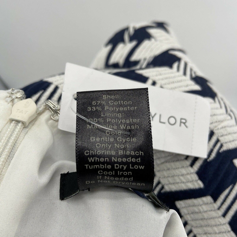 Ann Taylor Factory Blue White Herringbone Dress - Picture 6 of 6